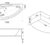 Ванна акрил Николь 170/104 левая с каркасом и фронтальным экраном